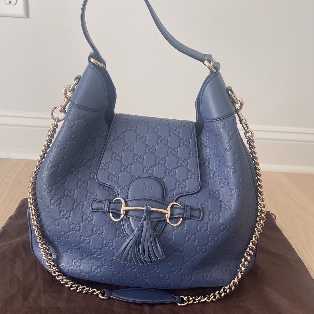 Gucci Guccissima Emily Leather Hobo Bag